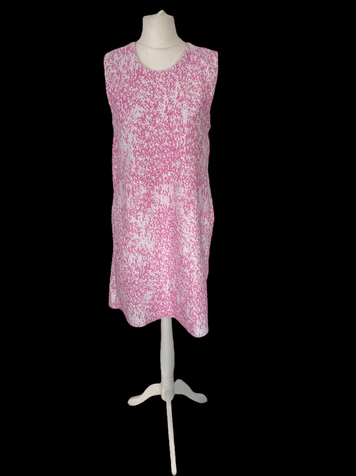 Zara short mini pink white A line trapeze simple dress size M medium 10 3090 016 620