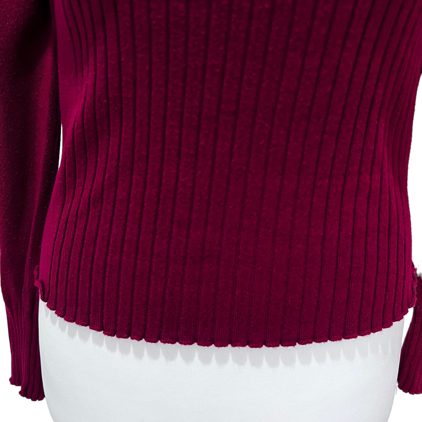 ZARAred burgundy high turtle neck ribbed fitted jumper sweater knit size M medium 10 12