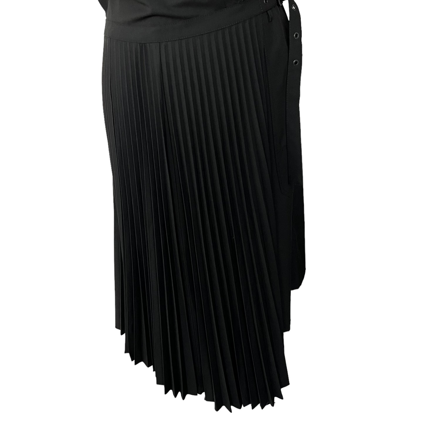 ZARA bnwt new black long maxi midi asymmetric shirt dress with pleated skirt size S small fits M 10 4786 339 800