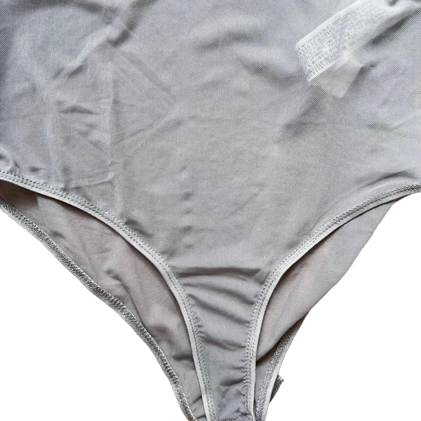 ZARA bnwt new grey sheer silver diamonds party holiday sexy bodysuit size S small 6 8 5644 216 809