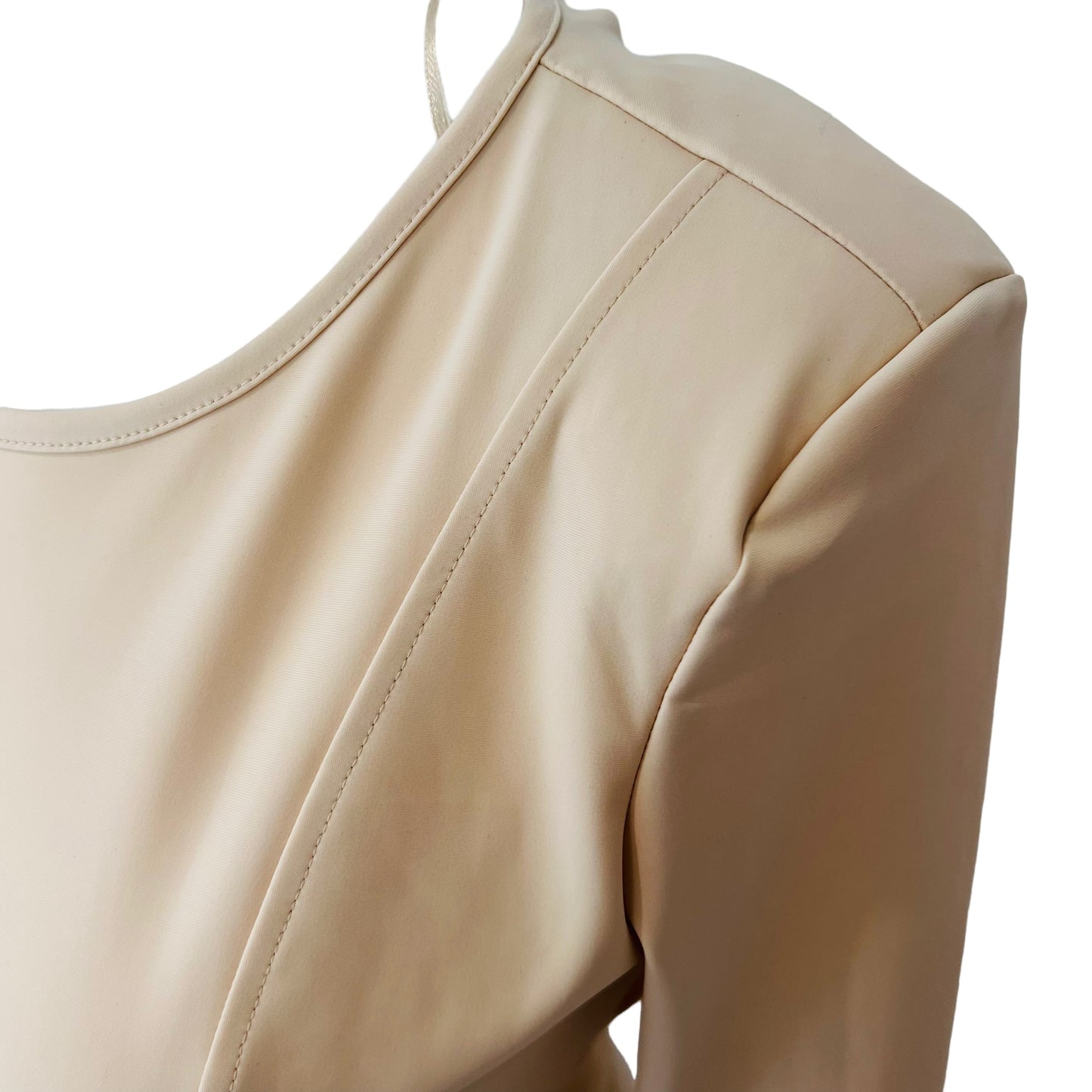 ZARA bnwot new apricot beige cream fitted long sleeve open back bodysuit top size M 10