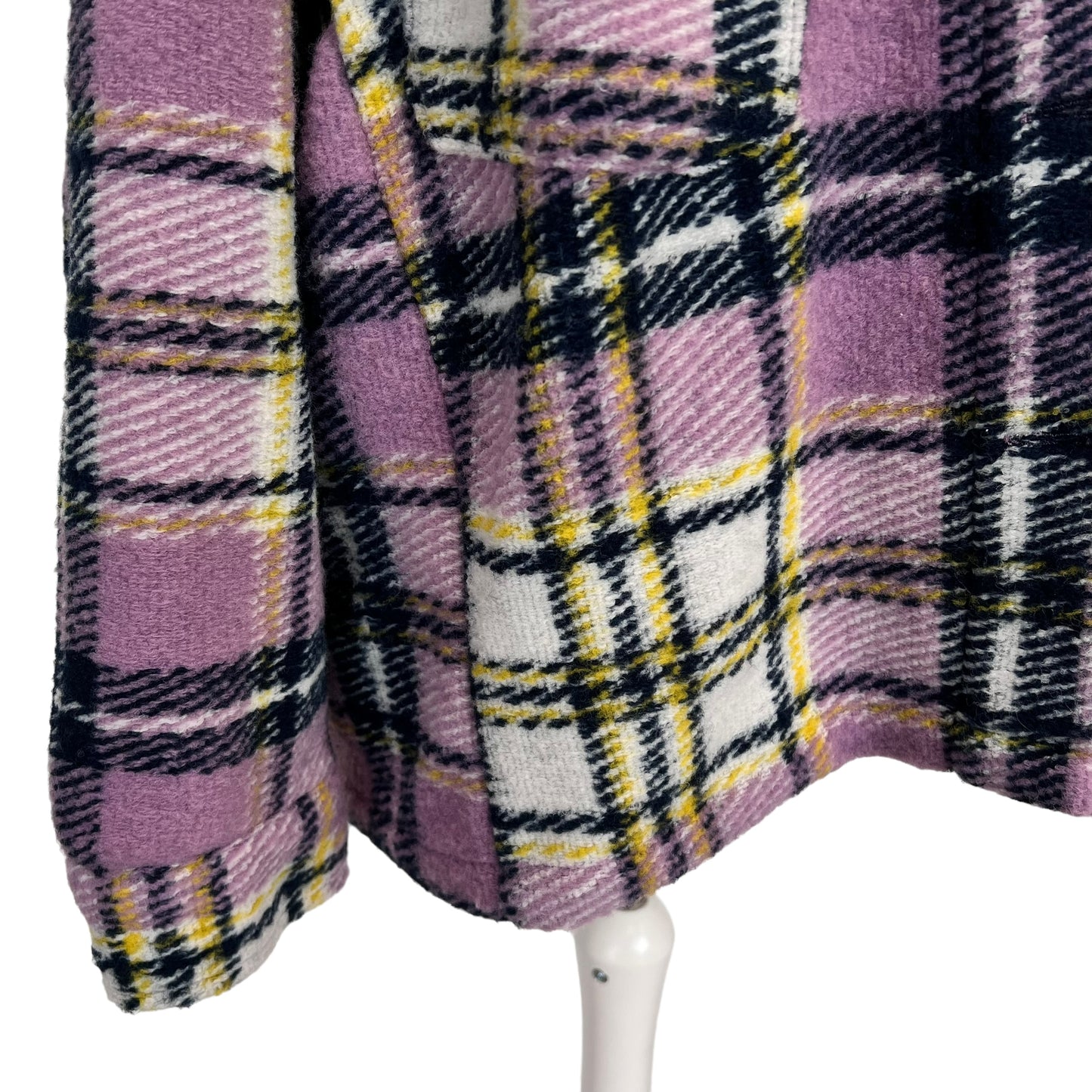 ZARA pink purple check soft wool blend shirt overshirt jacket shacket oversize size M fits L 10 12 14