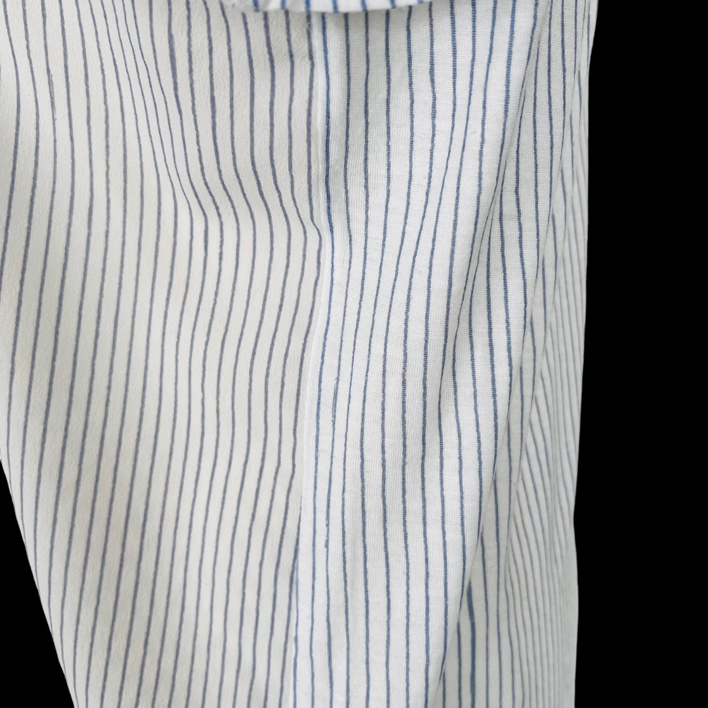 ZARA white blue striped stripes contrast t-shirt top slogan size S small 8 5644 054 405