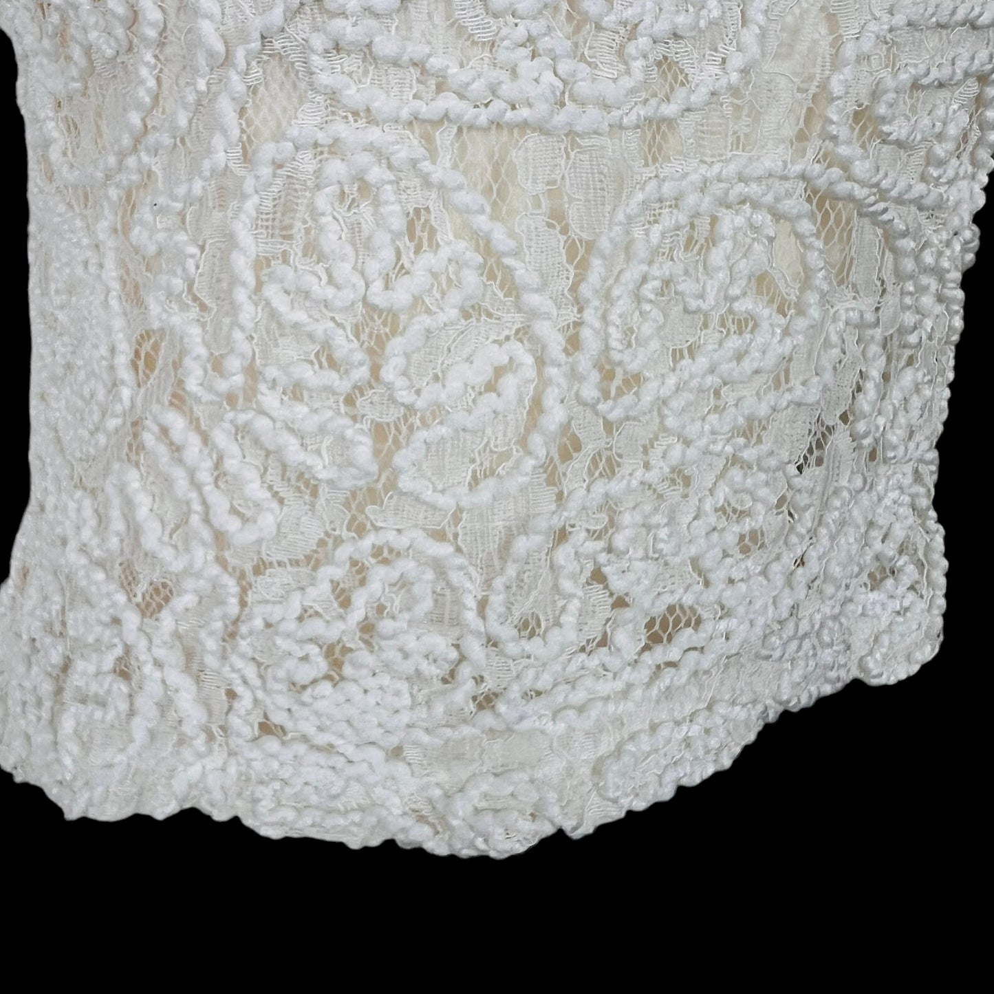 ZARA white ecru crochet lace high neck zip top size S small 6 8 7901 271 251