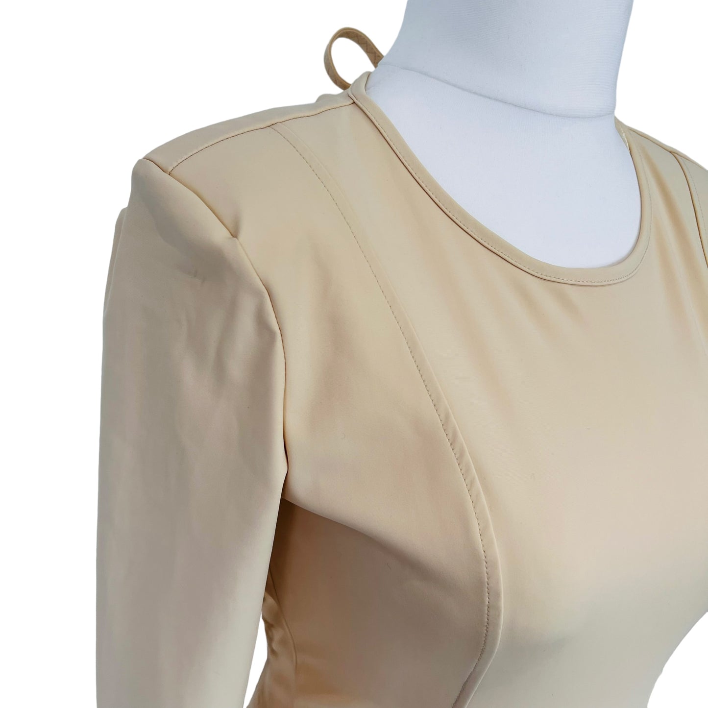 ZARA bnwot new apricot beige cream fitted long sleeve open back bodysuit top size M 10