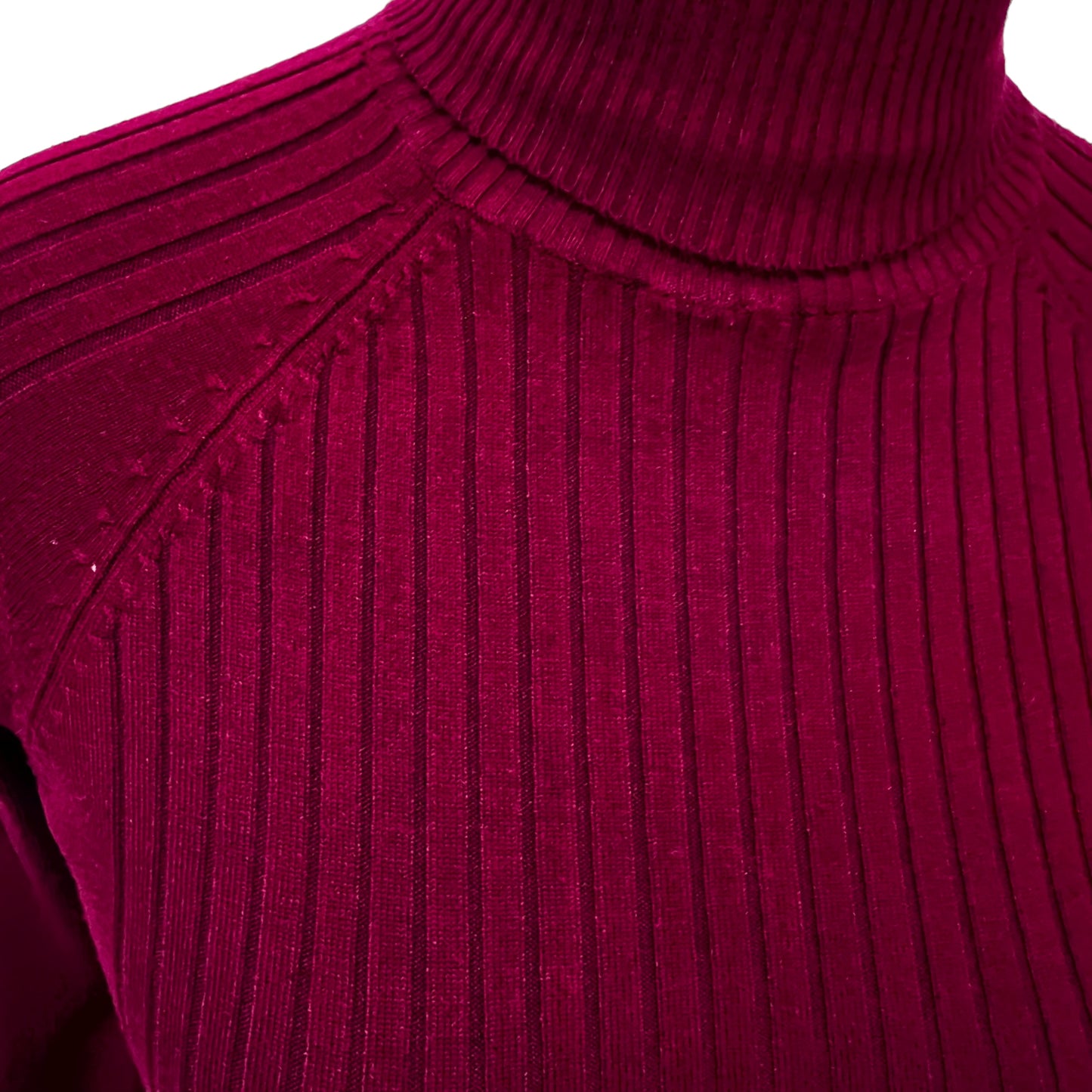 ZARAred burgundy high turtle neck ribbed fitted jumper sweater knit size M medium 10 12